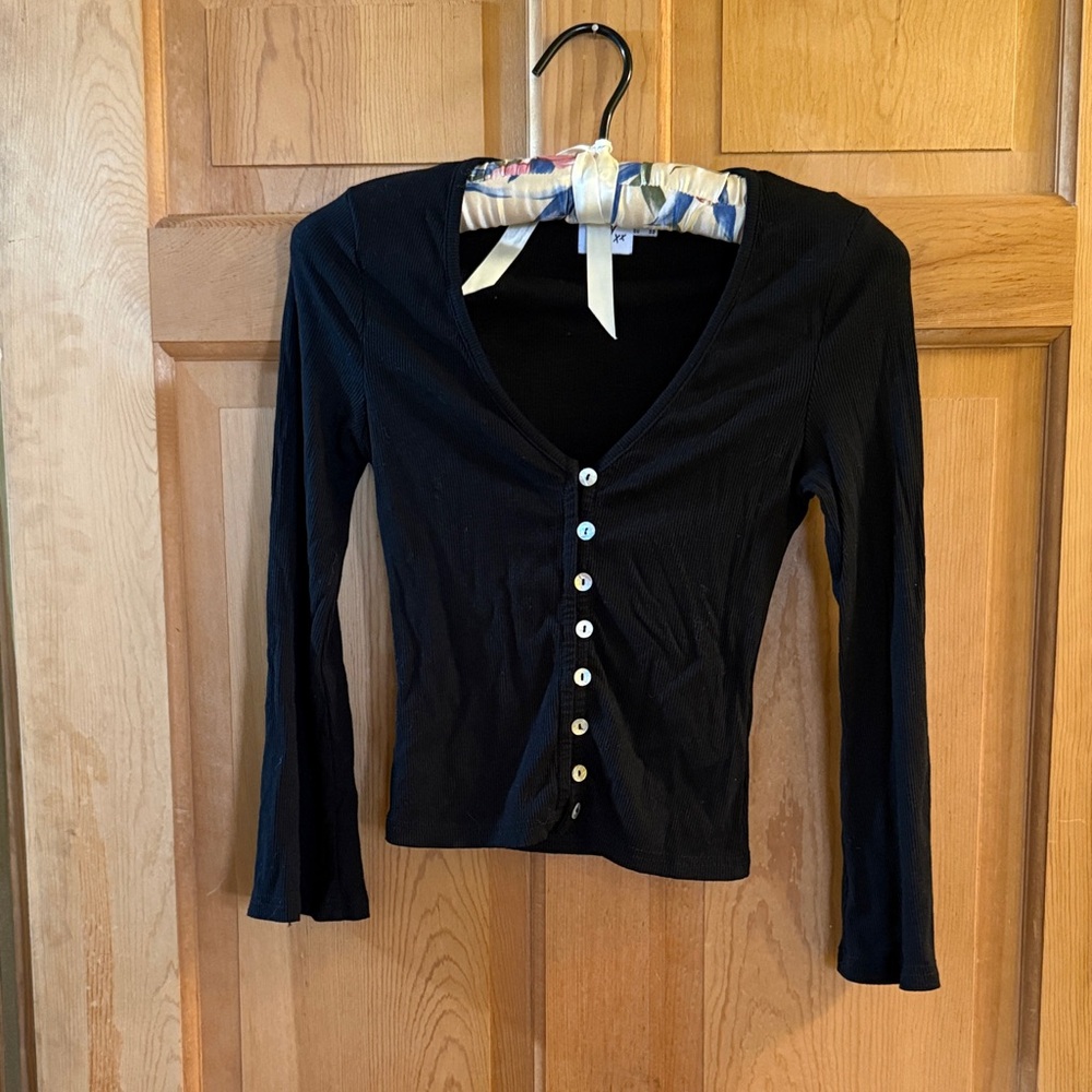 Princess Polly Black Button-Down Shirt